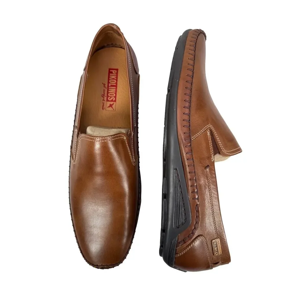 Pikolinos Azores Loafer Moccasin Mens‎ 12 EU 46 Cuero Brown Leather Slip On